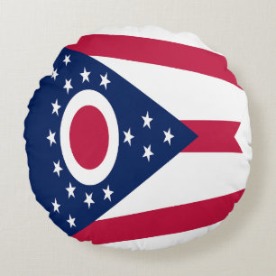 Flagge des US-Bundesstaates Ohio Rundes Kissen