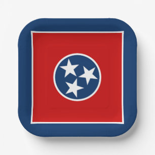 Flagge des US-Bundesstaates Tennessee Pappteller