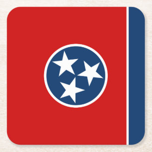 Flagge des US-Bundesstaates Tennessee Rechteckiger Pappuntersetzer