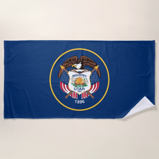 Flagge des US-Bundesstaates Utah Strandtuch (Vorderseite)