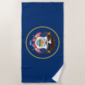 Flagge des US-Bundesstaates Utah Strandtuch (Vorderseite)