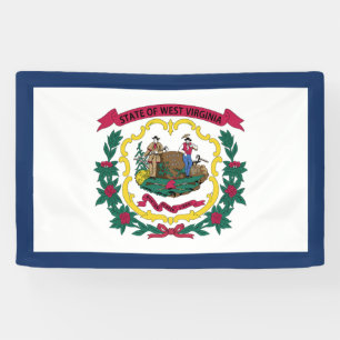 Flagge des US-Bundesstaates West Virginia Banner