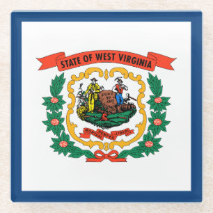 Flagge des US-Bundesstaates West Virginia Glasuntersetzer
