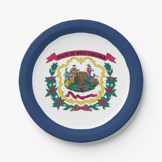 Flagge des US-Bundesstaates West Virginia Pappteller (Vorderseite)
