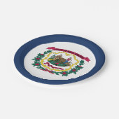 Flagge des US-Bundesstaates West Virginia Pappteller (Schrägansicht)