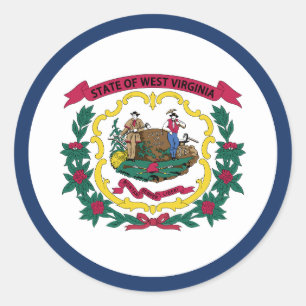 Flagge des US-Bundesstaates West Virginia Runder Aufkleber