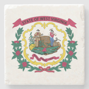 Flagge des US-Bundesstaates West Virginia Steinuntersetzer