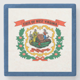 Flagge des US-Bundesstaates West Virginia Steinuntersetzer