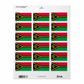 Flagge des Vanuatu-Labels Adressaufkleber (Vorne)