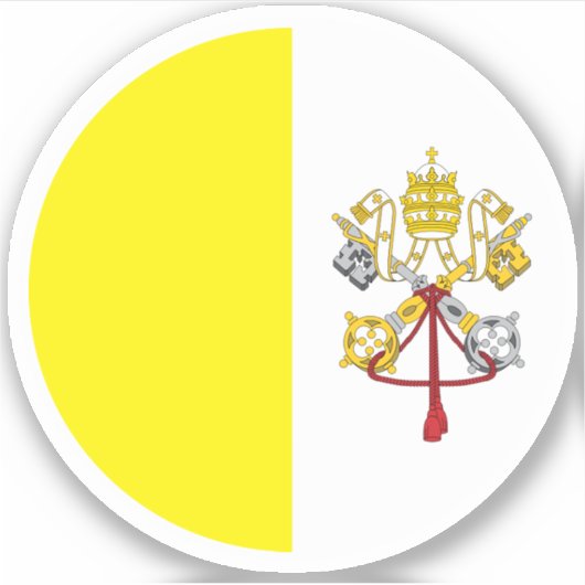 Flagge des Vatikans Runde Aufkleber (Vorderseite)