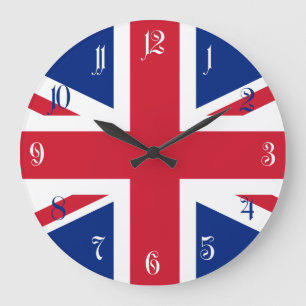 Flagge des Vereinigten Königreichs Große Wanduhr