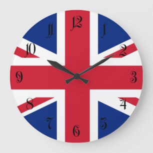 Flagge des Vereinigten Königreichs Große Wanduhr