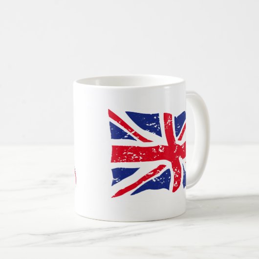 Flagge des Vereinigten Königreichs Kaffeetasse (VorderseiteRechts)