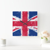 Flagge des Vereinigten Königreichs oder der Union Quadratische Wanduhr (Zuhause)