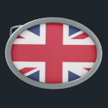 Flagge des Vereinigten Königreichs Ovale Gürtelschnalle<br><div class="desc">Die Nationalflagge des Vereinigten Königreichs ist die "Union Jack", auch bekannt als "Gewerkschaft Flag". Die Fahne besteht aus dem roten Kreuz des Heiligen Georgs (Schutzheilige von England), in Weiß gekleidet, überlagert vom Kreuzweg von St. Patrick (Schutzheiliger von Irland), die auf dem Salreifen von Heiligem Andrew (Schutzpatron von Schottland) überlagert werden...</div>