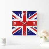 Flagge des Vereinigten Königreichs Quadratische Wanduhr (Zuhause)