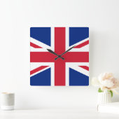 Flagge des Vereinigten Königreichs Quadratische Wanduhr (Zuhause)