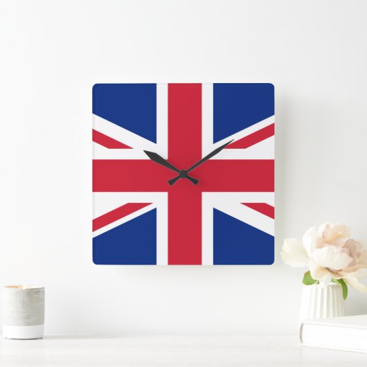 Flagge des Vereinigten Königreichs Quadratische Wanduhr (Zuhause)
