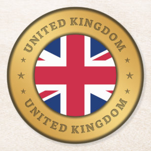 Flagge des Vereinigten Königreichs Runder Pappuntersetzer