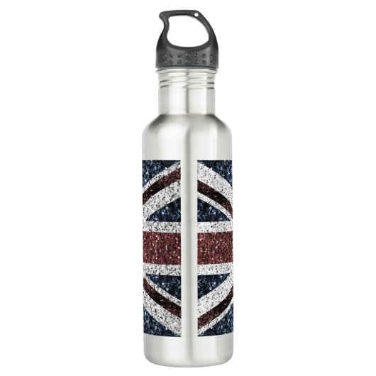 Flagge des Vereinigten Königreichs Rustikale Vinta Edelstahlflasche (Rückseite)