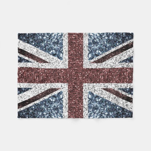 Flagge des Vereinigten Königreichs Rustikale Vinta Fleecedecke (Vorderseite (Horizontal))