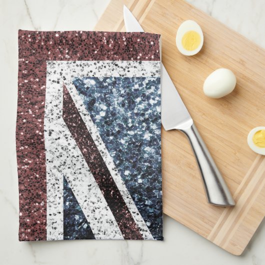 Flagge des Vereinigten Königreichs Rustikale Vinta Geschirrtuch (Viertel Falte)