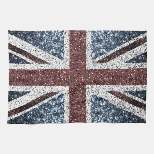 Flagge des Vereinigten Königreichs Rustikale Vinta Geschirrtuch (Horizontal)