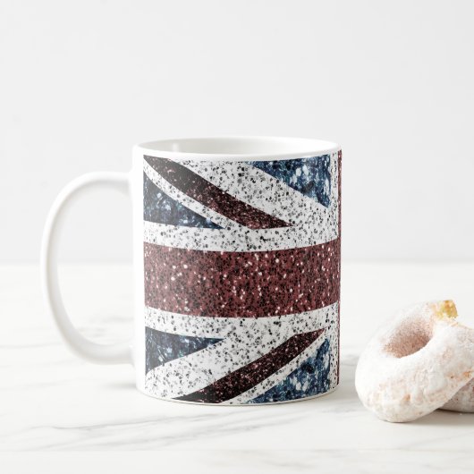Flagge des Vereinigten Königreichs Rustikale Vinta Kaffeetasse (Mit Donut)