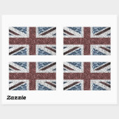 Flagge des Vereinigten Königreichs Rustikale Vinta Rechteckiger Aufkleber (Blatt)