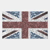 Flagge des Vereinigten Königreichs Rustikale Vinta Rechteckiger Aufkleber (Vorderseite)