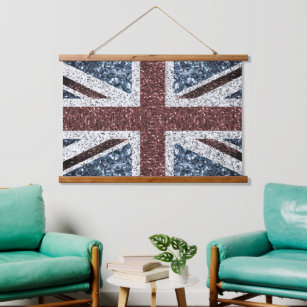 Flagge des Vereinigten Königreichs Rustikale Vinta Wandteppich Mit Holzrahmen