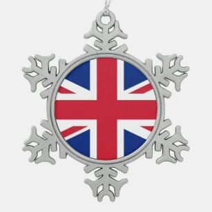 Flagge des Vereinigten Königreichs Schneeflocken Zinn-Ornament