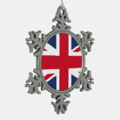 Flagge des Vereinigten Königreichs Schneeflocken Zinn-Ornament (Links)