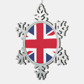 Flagge des Vereinigten Königreichs Schneeflocken Zinn-Ornament (Rechts)