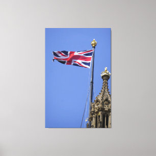 Flagge des Vereinigten Königreichs über Westminste Leinwanddruck