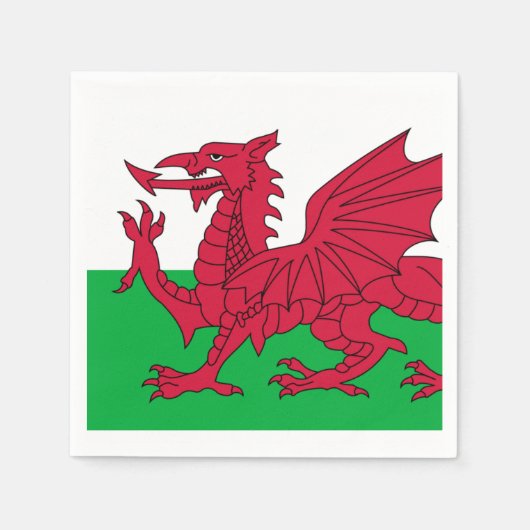 Flagge des Wales Papier Napkins Serviette (Vorderseite)
