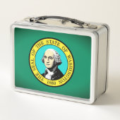 Flagge des Washingtoner Staat - USA Metall Brotdose (Rückseite)