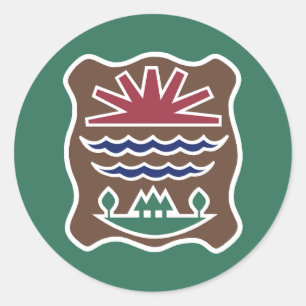 Flagge des Westerns von Missisquoi Abenaki Runder Aufkleber