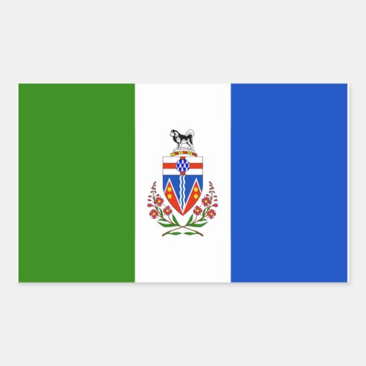 Flagge des Yukon-Gebiets Rechteckiger Aufkleber (Vorderseite)
