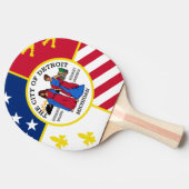 Flagge Detroits, Michigan Ping Pong Paddle Tischtennis Schläger (Seitenansicht)
