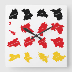 Flagge deutscher Staaten Quadratische Wanduhr