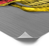 Flagge Deutschlands auf einem Stahlschädel Poster (Ecke)