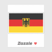 Flagge Deutschlands mit Wappen (inoffiziell) Aufkleber (Blatt)