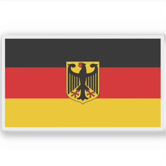 Flagge Deutschlands mit Wappen (inoffiziell) Aufkleber (Vorderseite)
