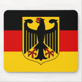 Flagge Deutschlands mit Wappen Mousepad (Vorne)
