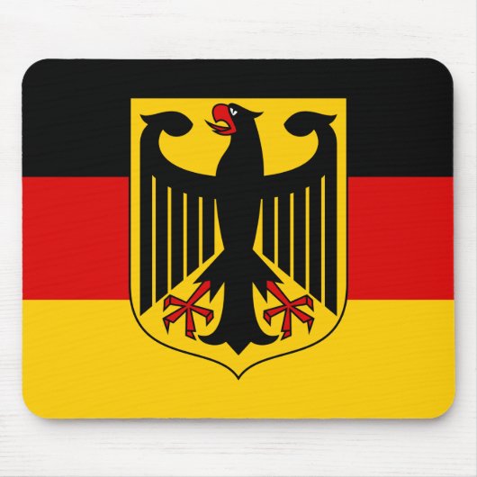 Flagge Deutschlands mit Wappen Mousepad (Vorne)