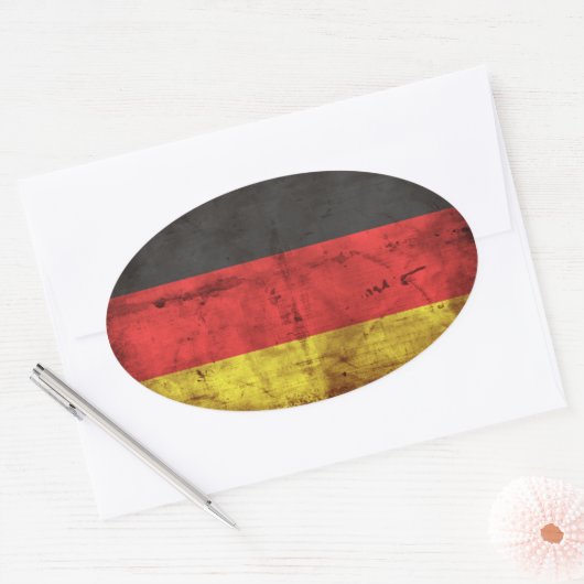 Flagge Deutschlands Ovaler Aufkleber (Umschlag)