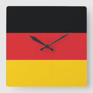 Flagge Deutschlands Quadratische Wanduhr