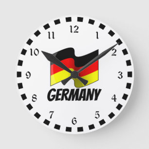 Flagge Deutschlands Runde Wanduhr
