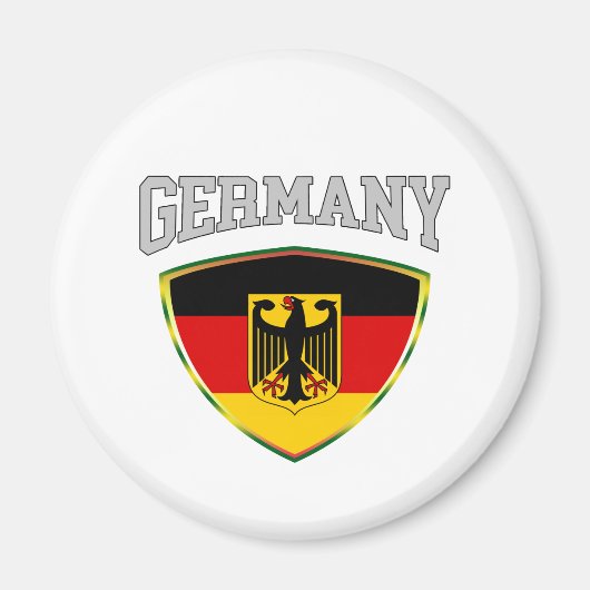 Flagge Deutschlands und Emblem Magnet (Vorne)